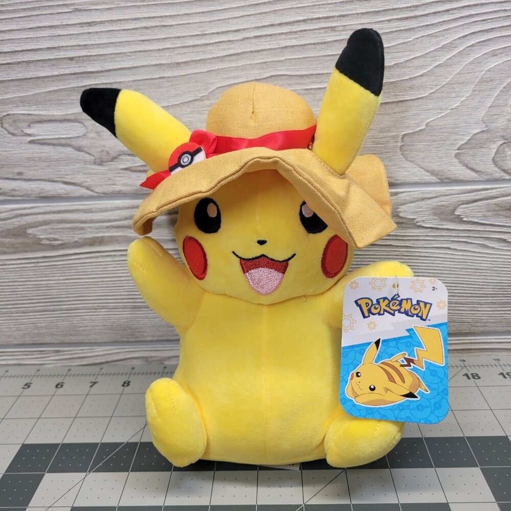 Pokemon Pikachu Summer Hat With PokéBall‎ Nintendo Plush Tag 2022 Game Freak